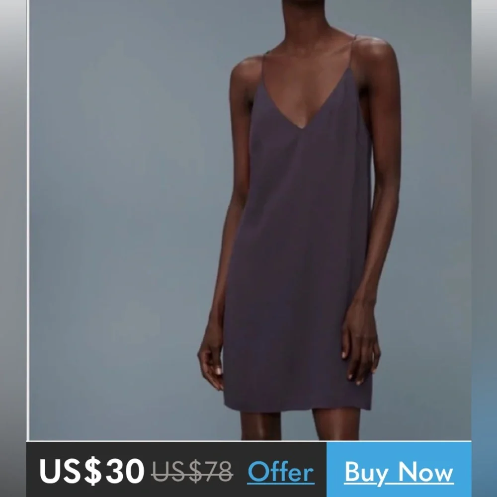 Aritzia Wilfred Free Elegant Taupe Slip Dress! Size Medium - Picture 14 of 17